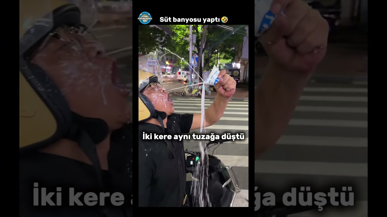 Aynı Tuzağa İki Kere Düştü 🤣 Motorcuya Şaka Yapmak  #akımvideoları  #komikyorum #komikyorumlar