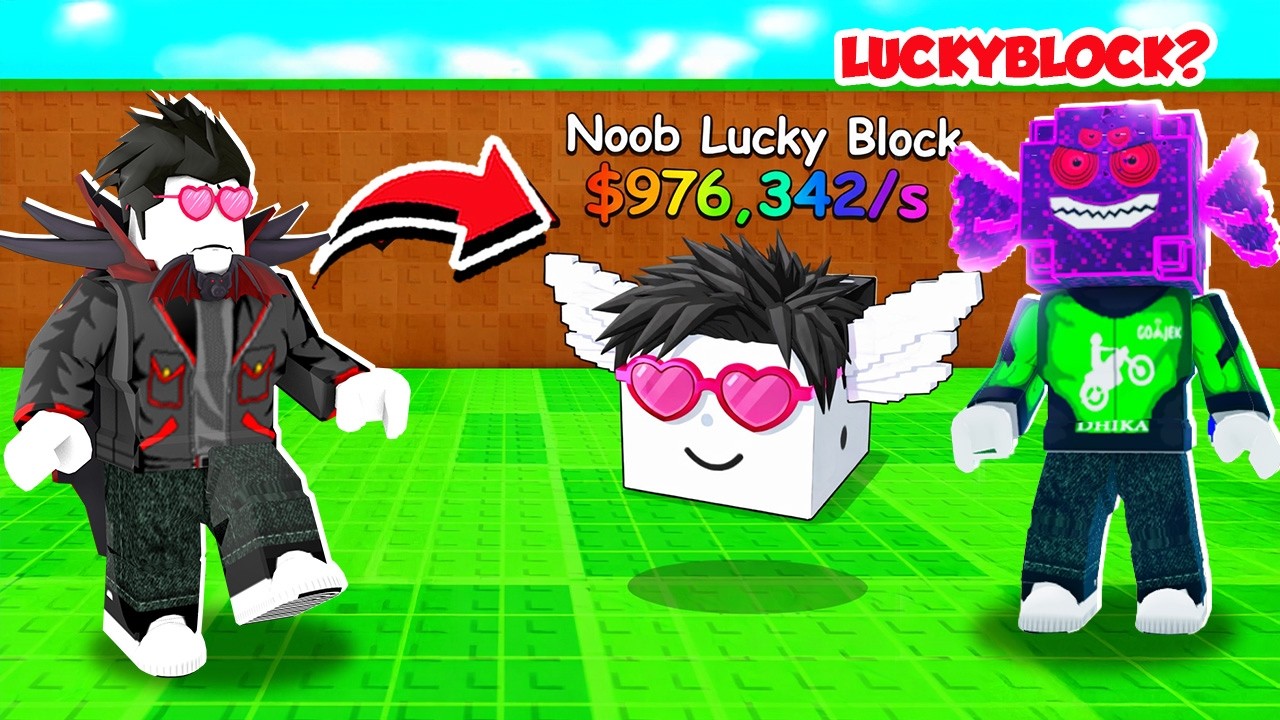 KITA JADI LUCKYBLOCK DEMI DAPET BRAINROT LANGKA DI ROBLOX!!!