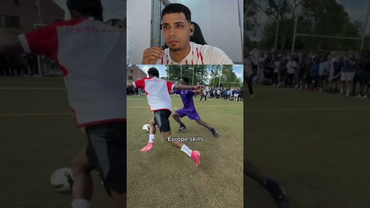 habilidade dos europeus vs dos brasileiros ☠️ #futebol #shortvideo