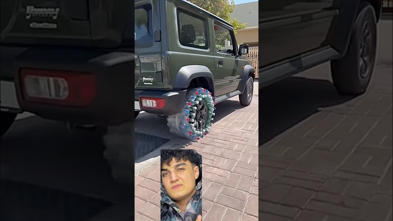 كاوتش سيارة بي زجاجة مياه￼🛞