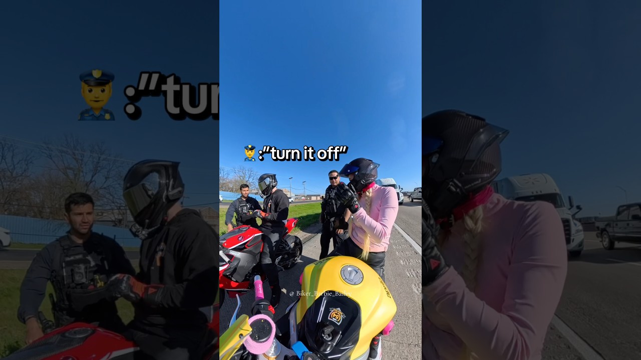 Not again… -#police #cop #motorcycle #bikergirl #shorts #dallas #fyp
