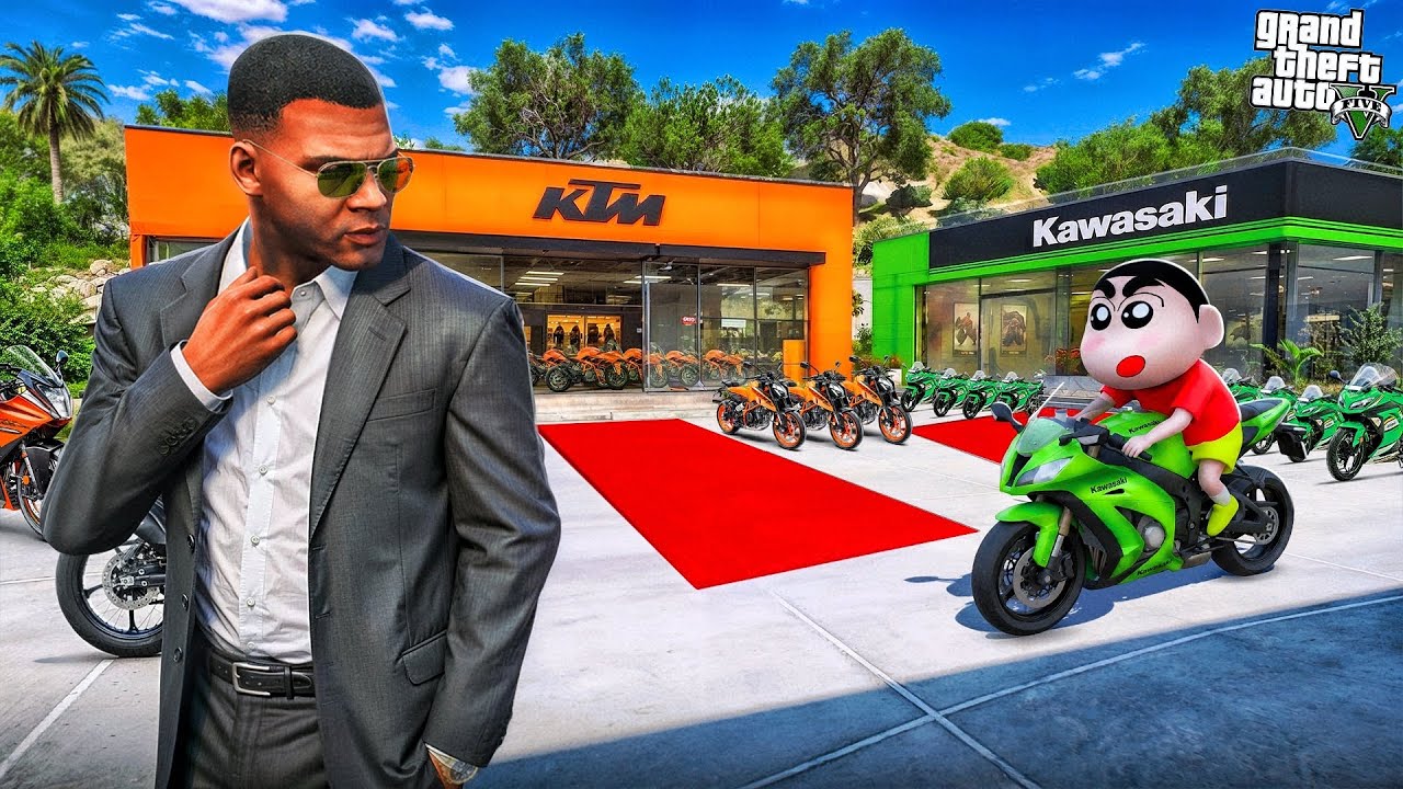 Franklin & Shinchan Opened A KTM & Kawasaki Ninja Bike Showroom in GTA 5 !!