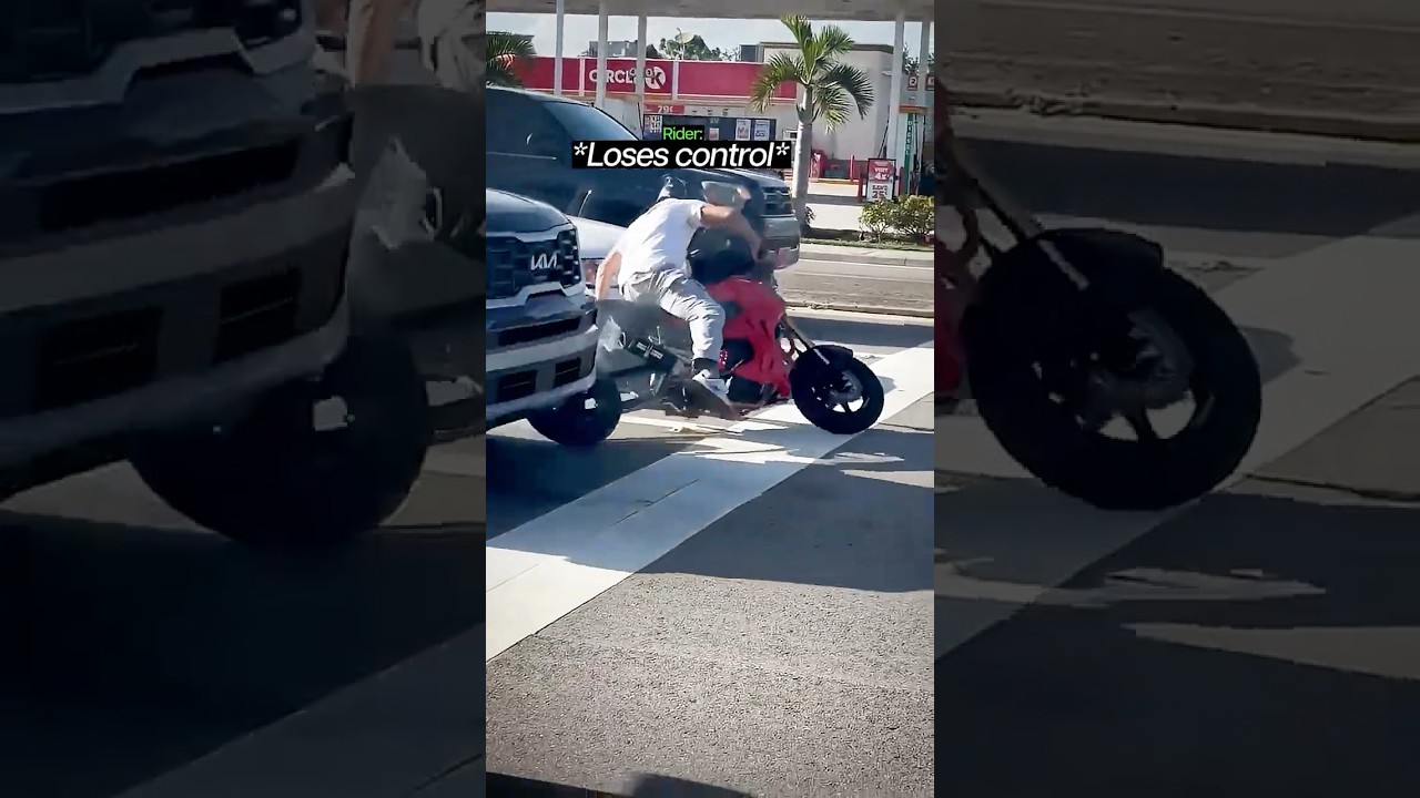 Biker Gets His Keys Stolen After Burnout Fail