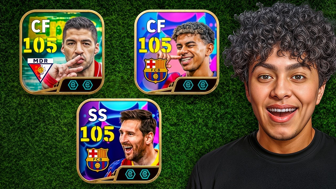 ميسي 105 + يامال + سواريز بالـBlitz Curler 🔥 .. الثلاثي ده مرعب !💀