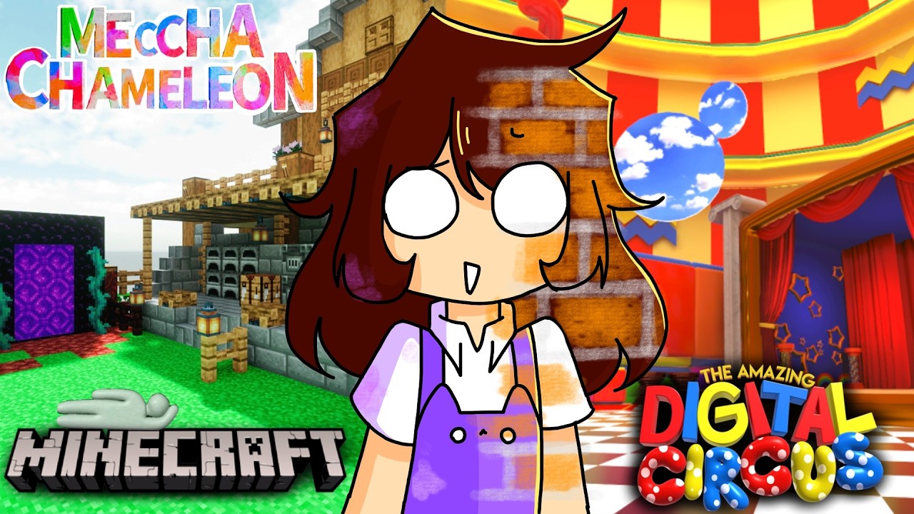 MECCHA CHAMELON... MAS EM MAPAS FAMOSOS DO MINECRAFT, AMAZING DIGITAL CIRCUS, BOB ESPONJA