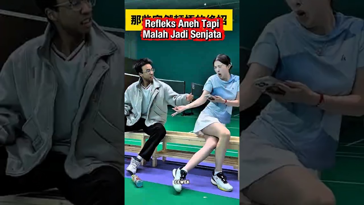 Ketendang Dikit Malah Jadi Jago Main Badminton 😅 #funny #lucu