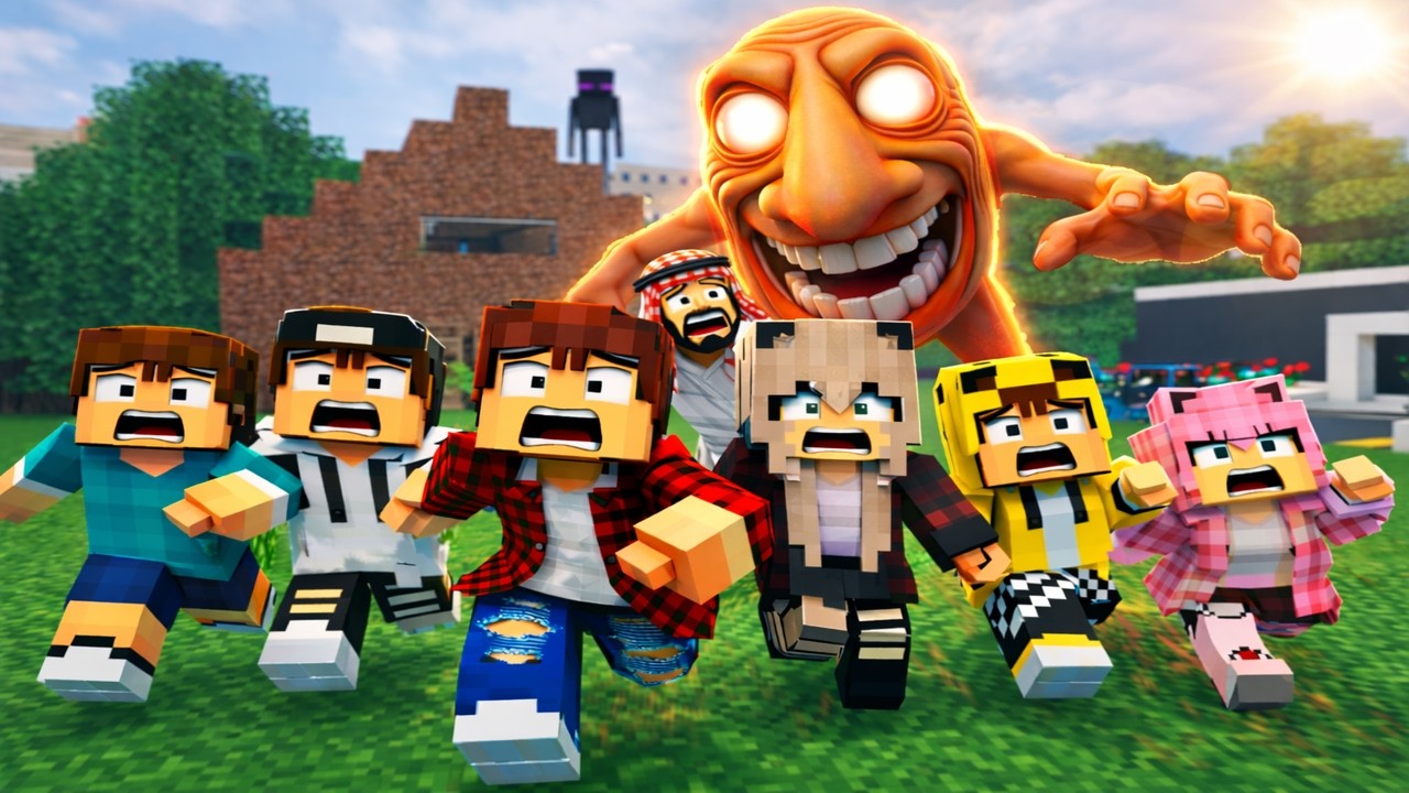 ماين كرافت لكن نقذت جيجي وعبوسي وكعبول من العملاق الفضائي 😨😱 #فلم_ماين_كرافت