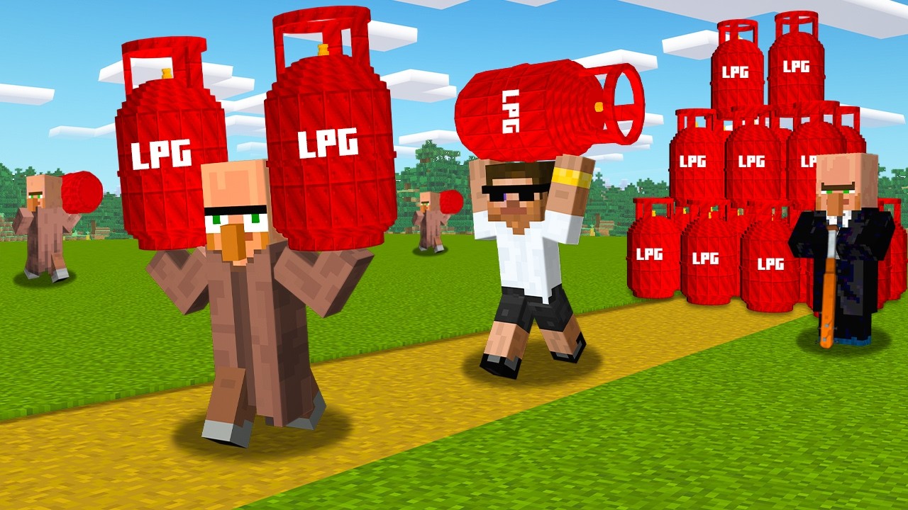 Stealing Gas Fuel to Survive in Minecraft..