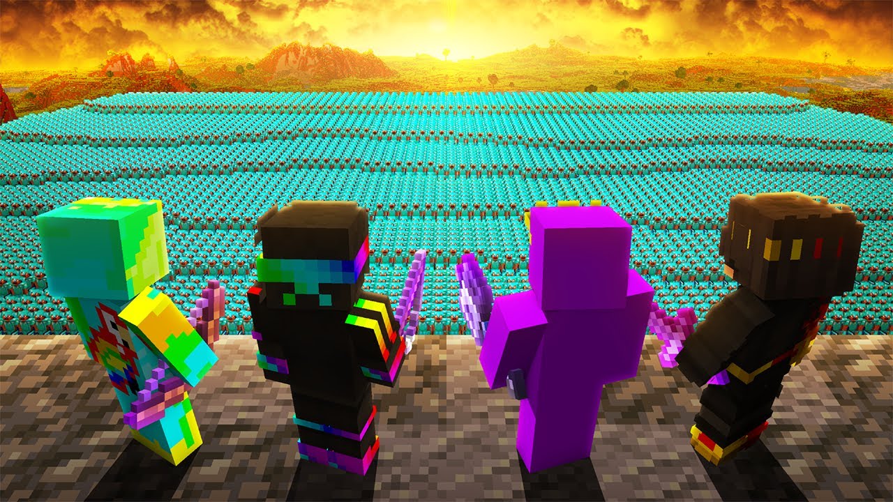 4 Minecraft Pros VS 2500 Players - Published by Spoke