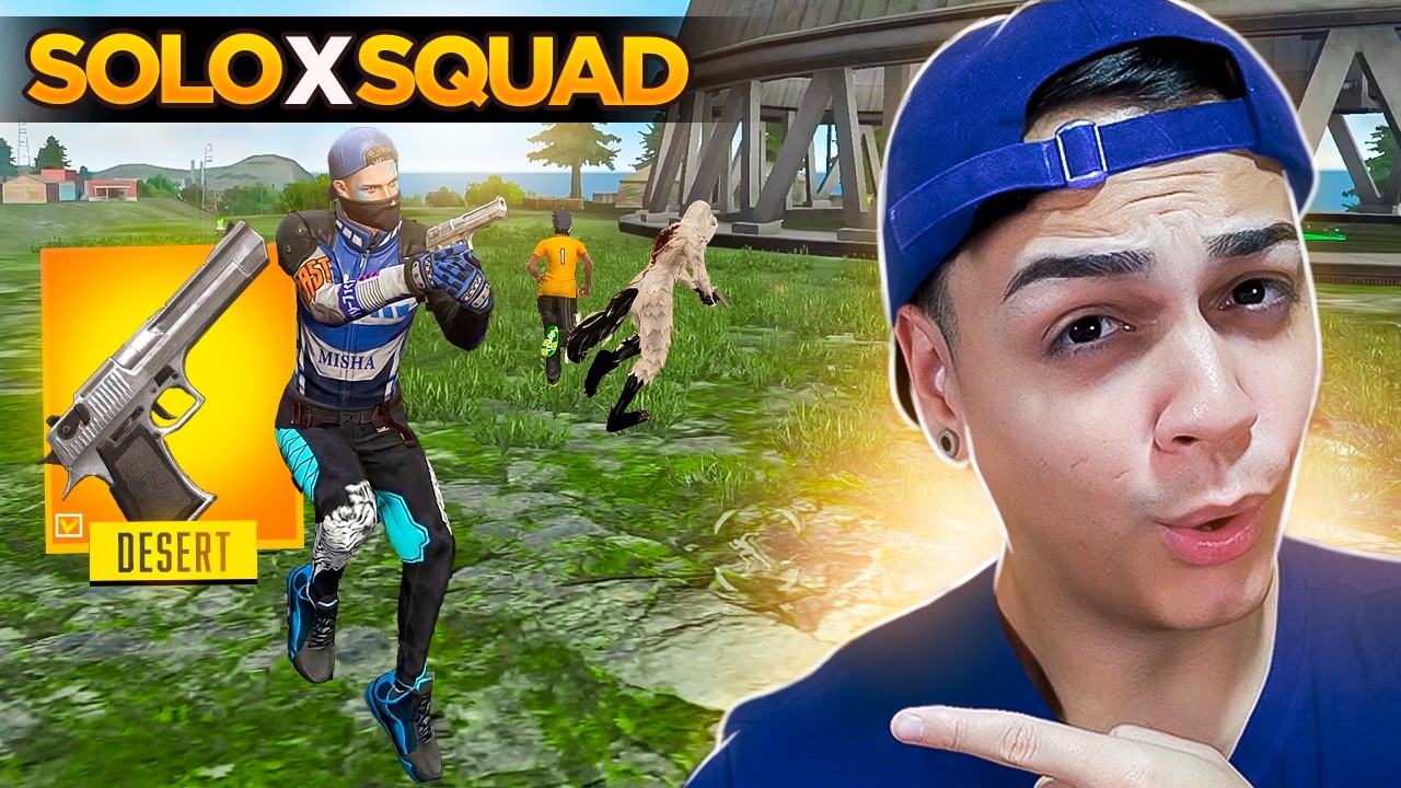 FUI PRO RUSHADÃO SOLO VS SQUAD DE DESERT NO FREE FIRE!!