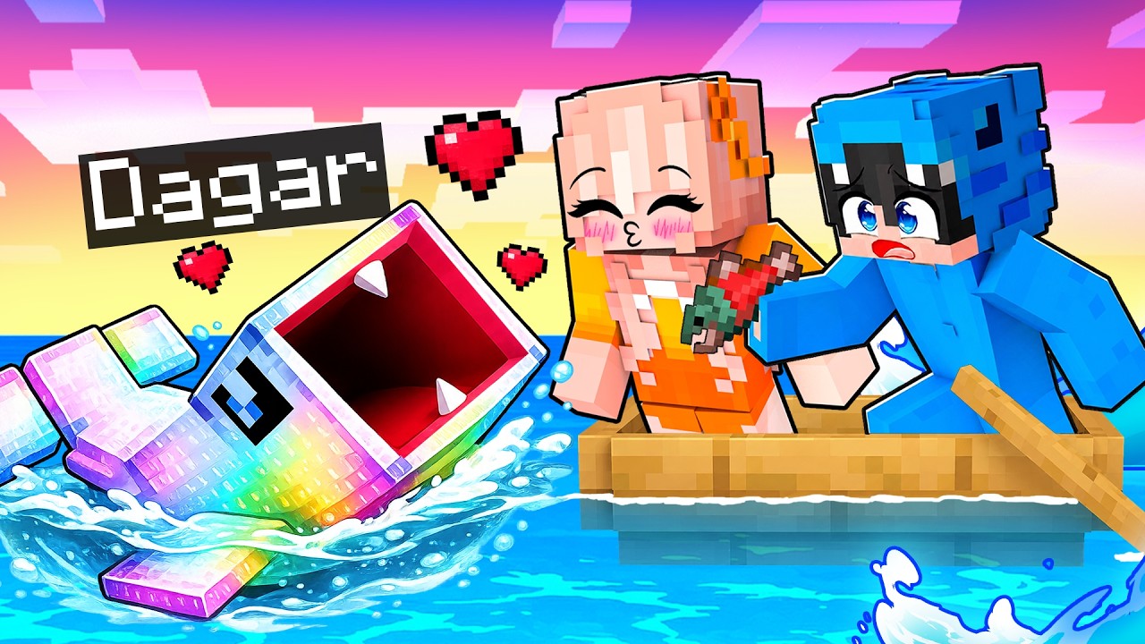 Me Hice pasar por BEBÉ BLOOP OP en UNA BALSA en Minecraft!