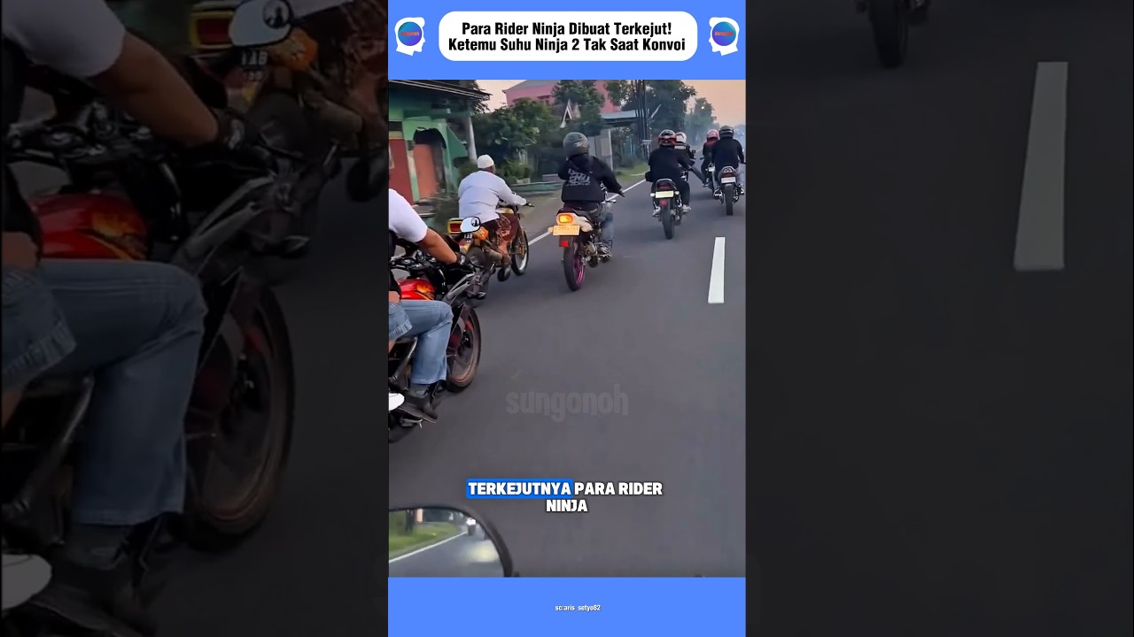 para rider ninja dibuat terkejut! ketemu suhu ninja 2 tak saat konvoi#short