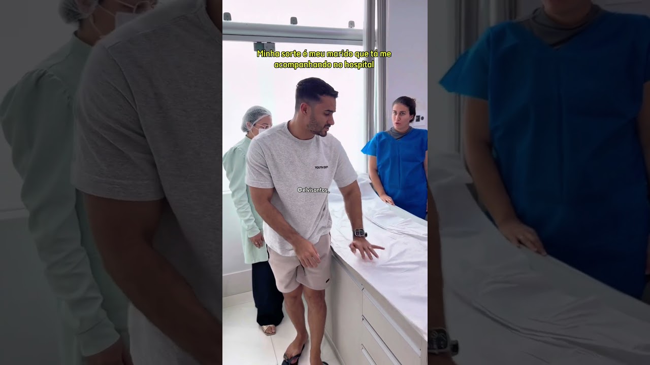 Meu marido me acompanhando no hospital...