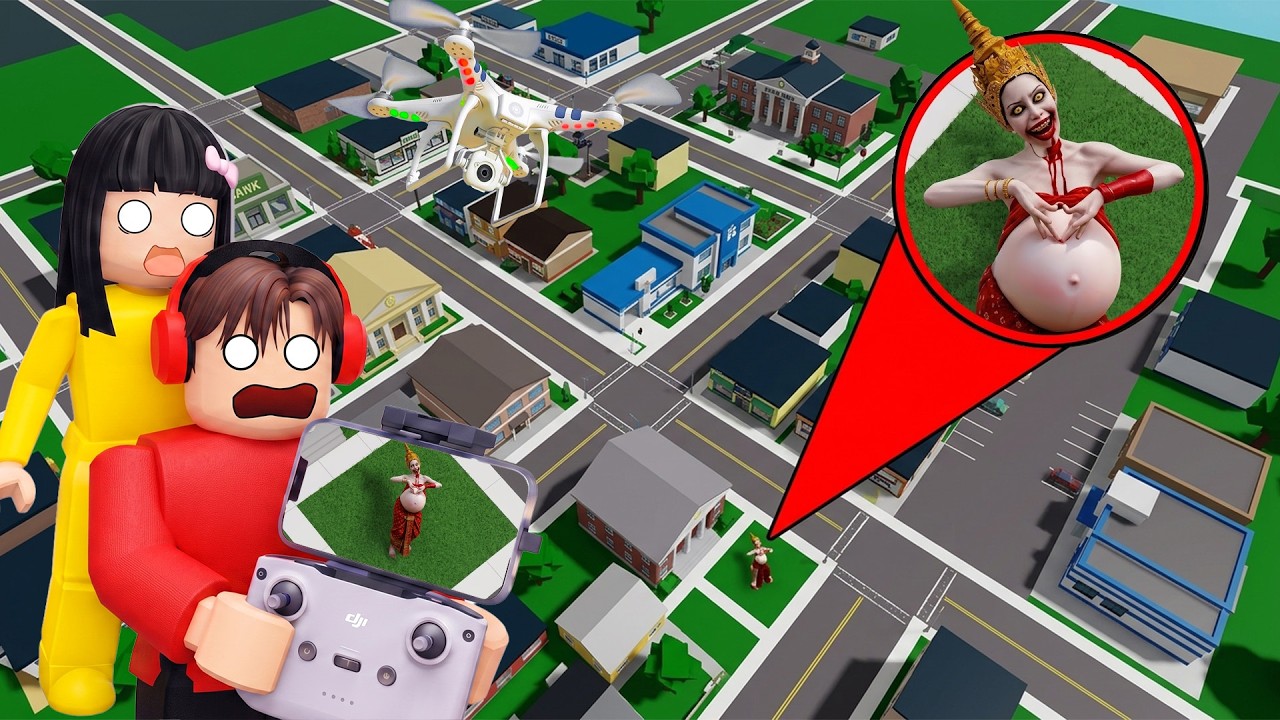 Yuta Mio Panik Drone Merekam SAKEDUNG KADING HAMIL BESAR Mengamuk Di Kota Brookhaven | ROBLOX