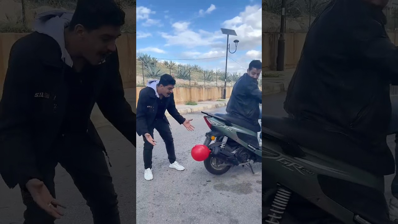 نفخ البوالين بالدراجة 😳