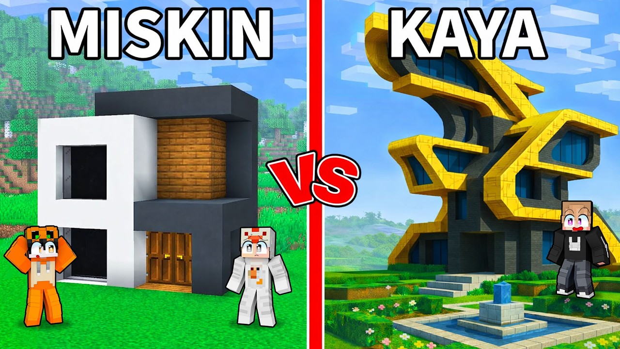 KITA BATTLE BUAT RUMAH MODERN KAYA VS MISKIN DI MINECRAFT!!