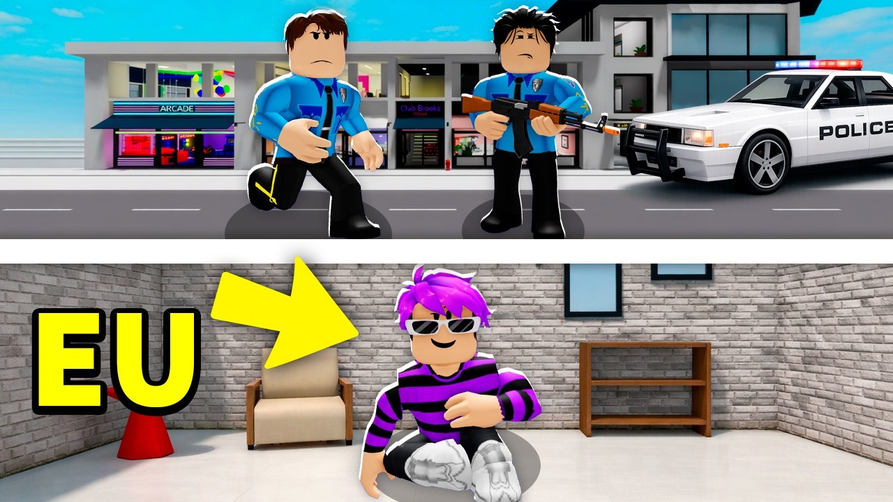 ME ESCONDI DA POLÍCIA em UM BUNKER SECRETO! (Brookhaven)