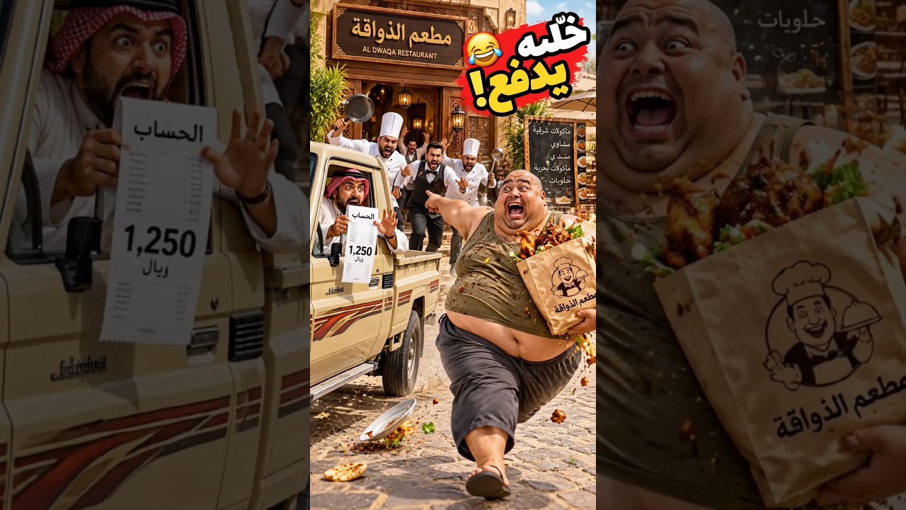 أنا مختص في الأكل مو في الدفع! 🤣 الهروب التكتيكي لأبو كرش!😂 #راعي_الشاص