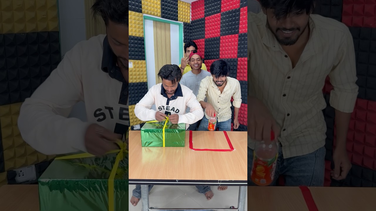 Flip The Bottle With Gift Challenge😄 #shorts
