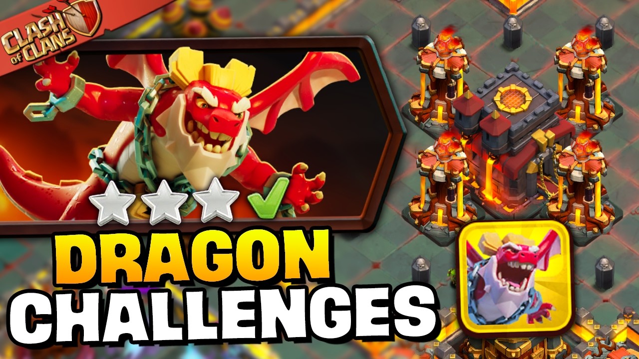 Easily 3 Star Dragon Escape Challenges 1-4 (Clash of Clans)