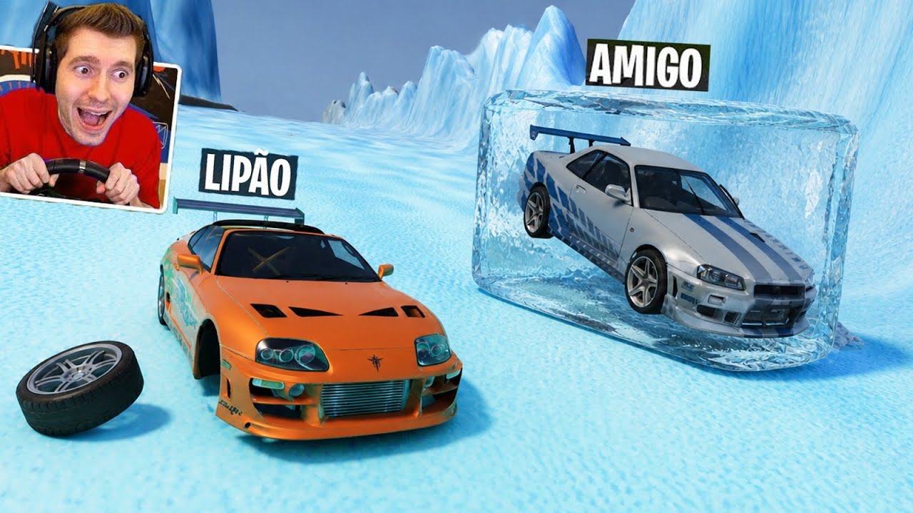 TROLLEI MEU AMIGO na PISTA CONGELADA! - BeamNG Drive 