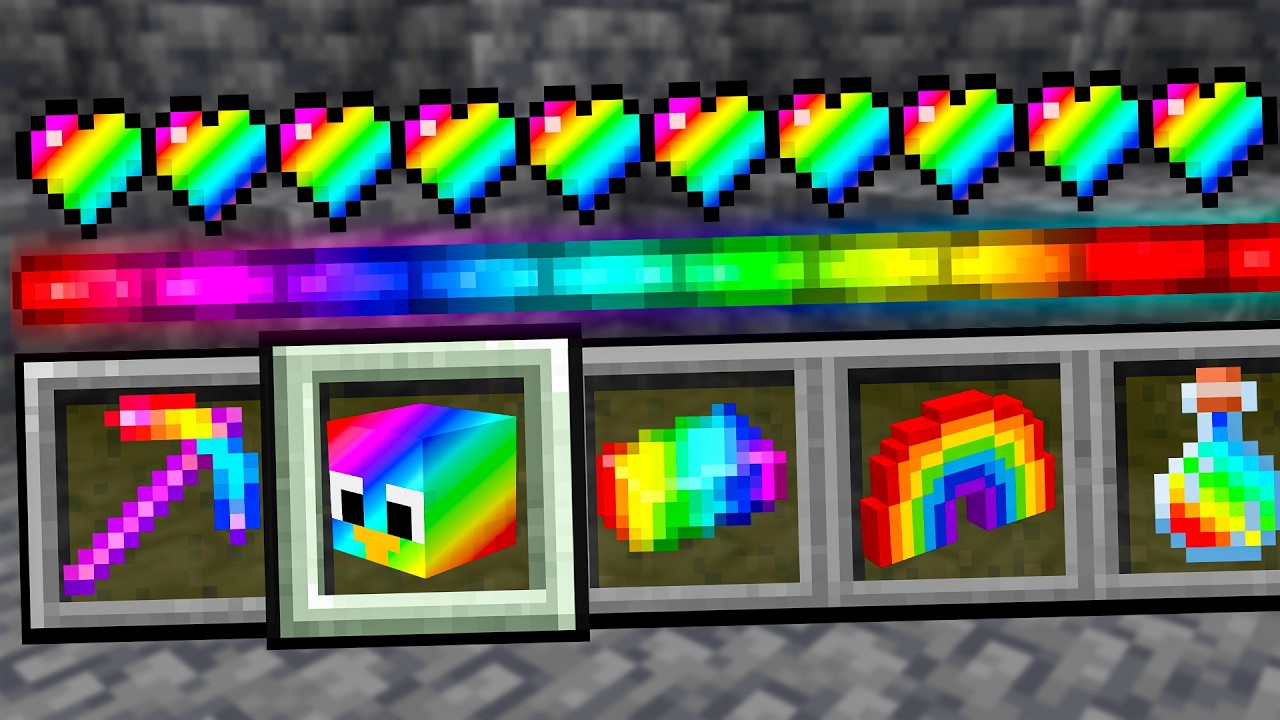 Minecraft, But Everything is RAINBOW…