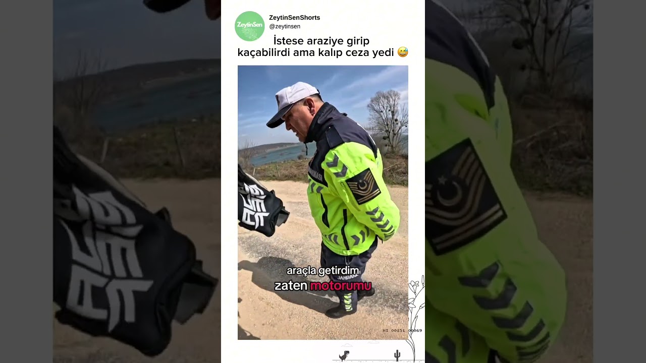 Cross motorla köy yolunda ceza yiyen motorcu