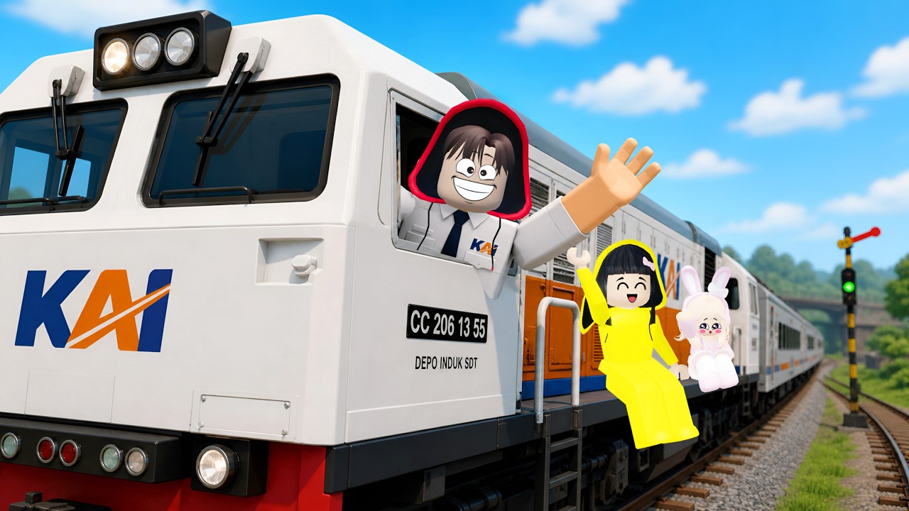 Yuta, Mio Dan Baby celine jadi Masinis Kereta Api KAI || ROBLOX