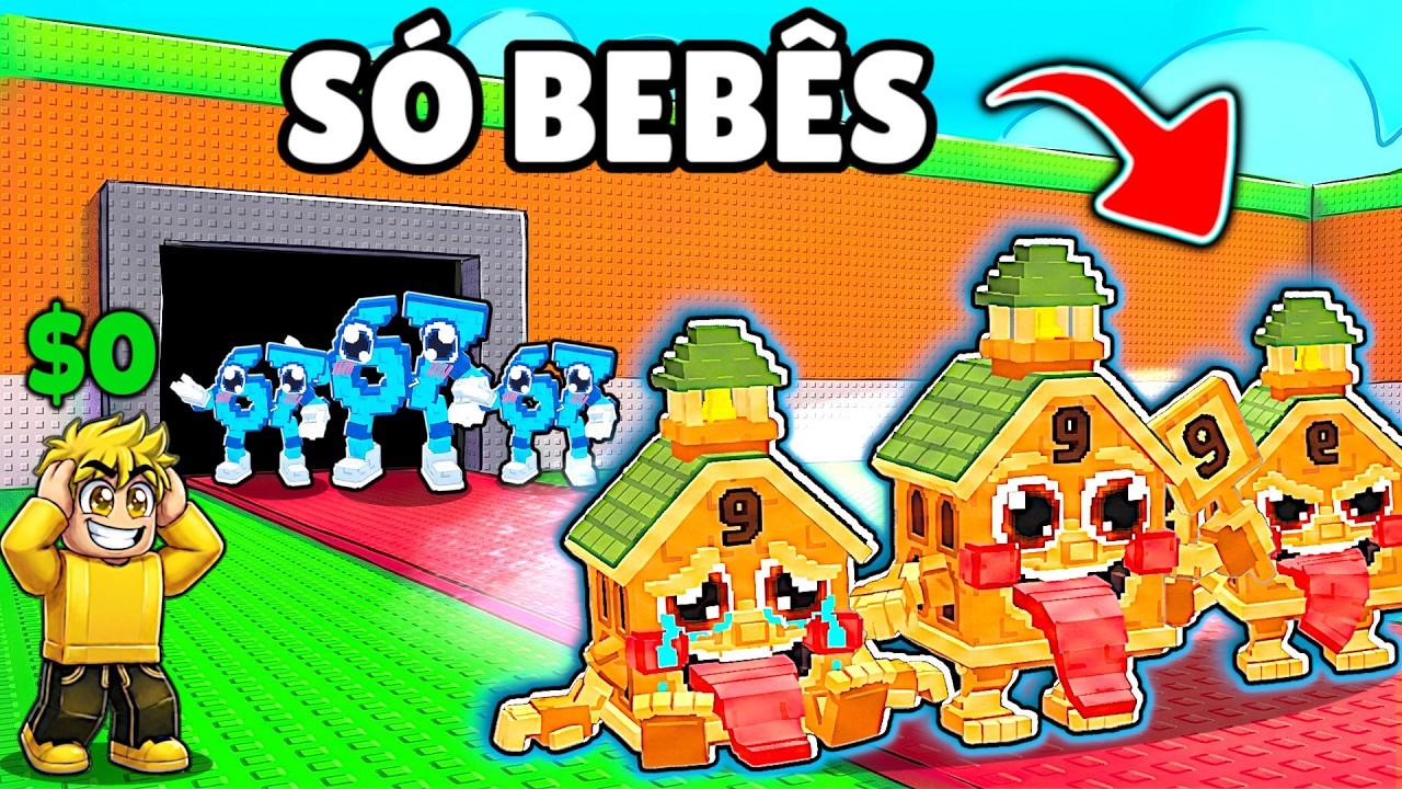 $0 A 1 TRILHÃO COM APENAS BRAINROTS BEBÊS NESSE ROUBE UM BRAINROT - DESAFIO