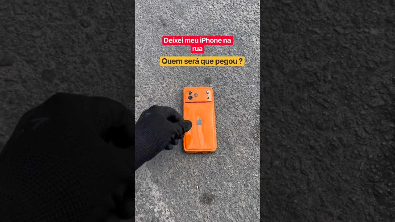 Deixei meu iPhone na rua #iphone #trolagem #tecnologia #entretenimento #pegadinha