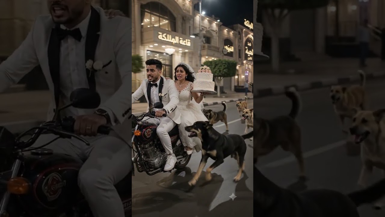 اغرب مطارده كلاب يوم فرحهم 😂