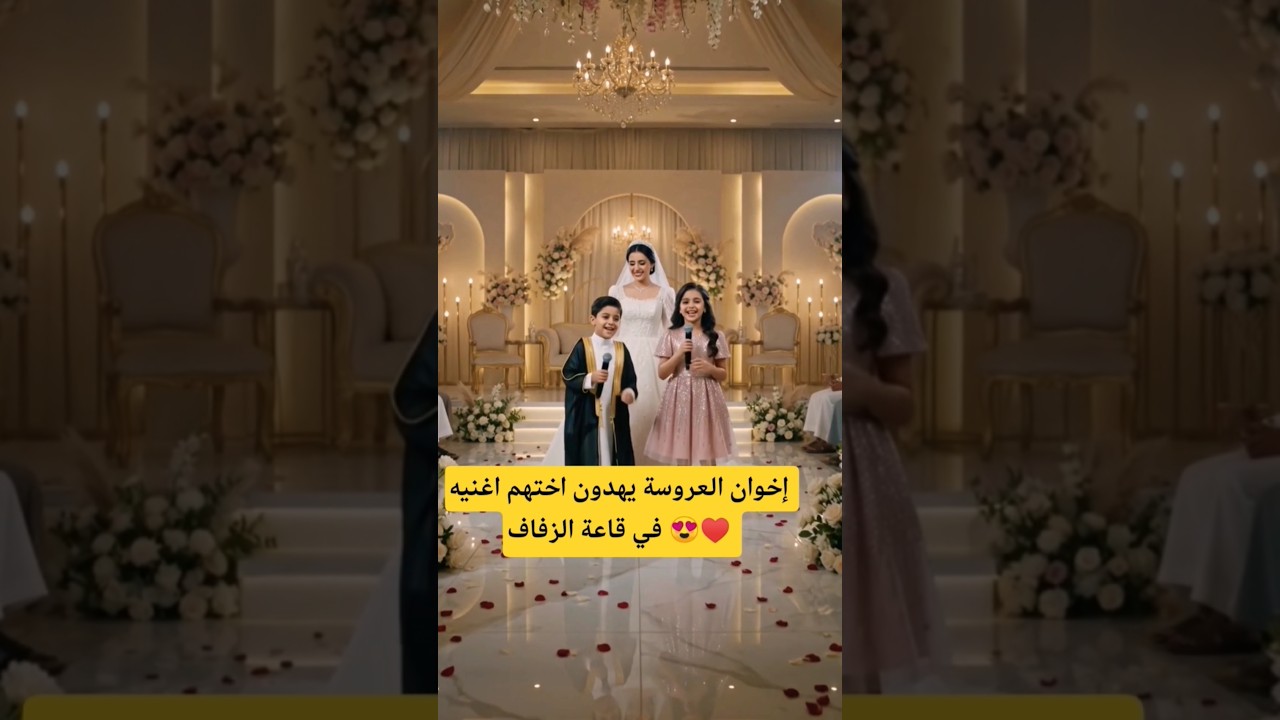 اخوت العروسة يهدون اختهم اغنيه ليلة زفافها في قاعة الزفاف" 😍♥️ #عرس #حفل_2026 #فساتين #Shorts