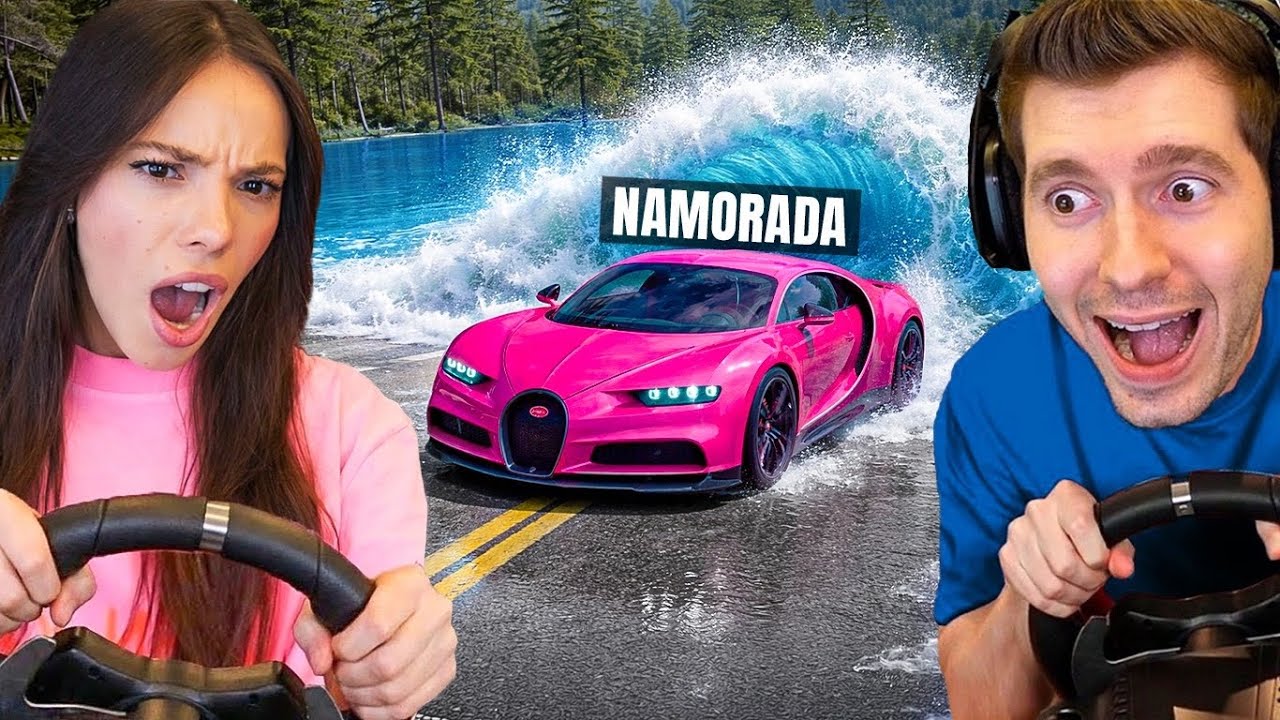 MINHA NAMORADA fugindo da ONDA GIGANTE no BeamNG Drive! 