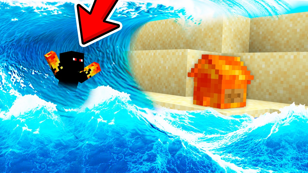 TSUNAMI CONTRA MINI CASA DE LAVA NO MINECRAFT