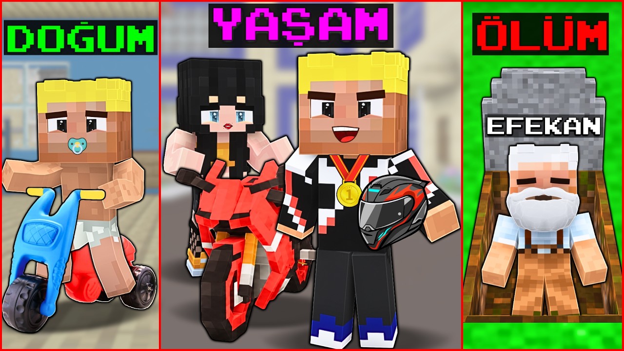 DOĞUMDAN ÖLÜME MOTORCU EFEKAN'IN HAYATI! 😱 -Minecraft