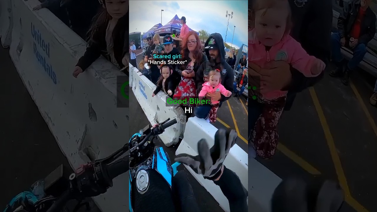Biker Lets Scared Girl Rev 😱 Credit @Twinstunts