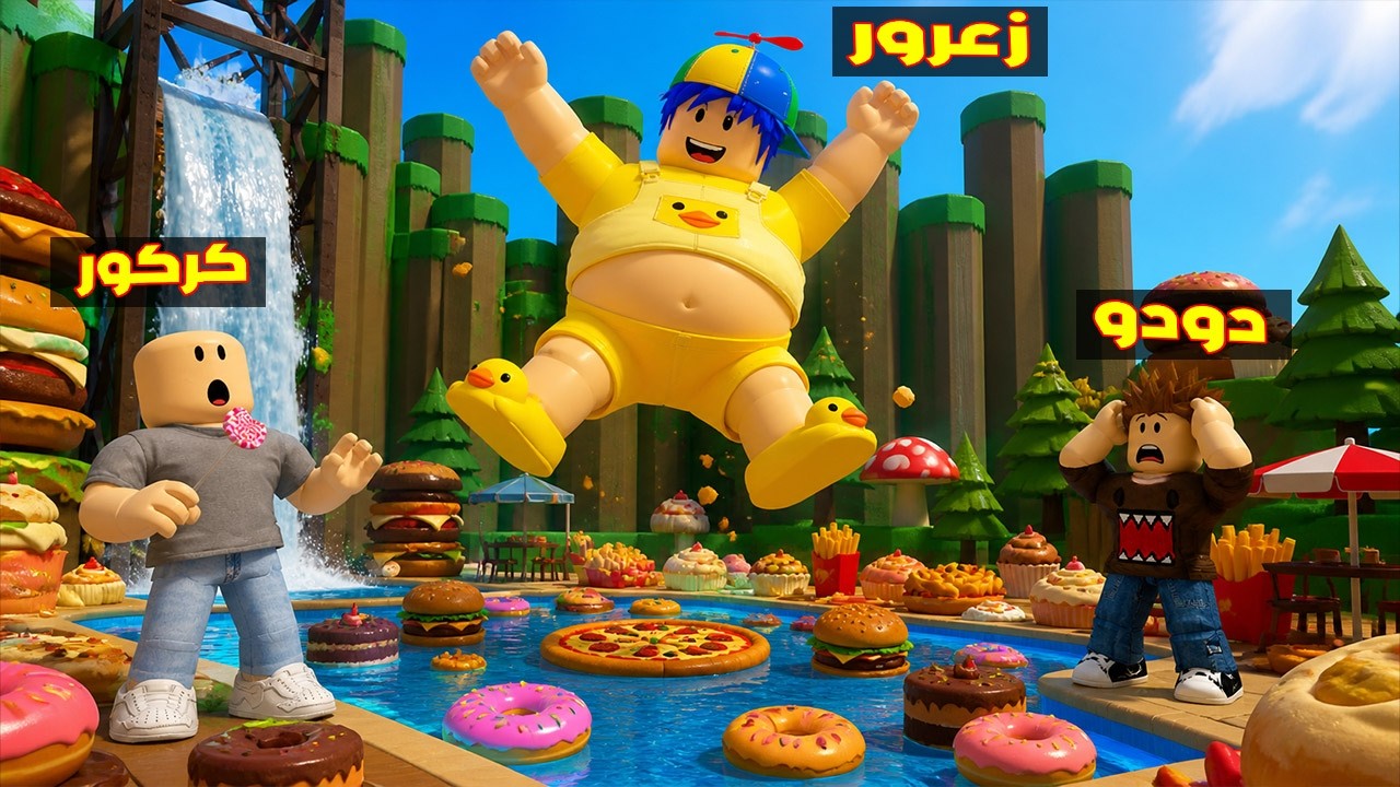 فلم روبلوكس : زعرور يقفز من اعلى مكان في العالم على اخطر مسبح قروش 😱🔥
