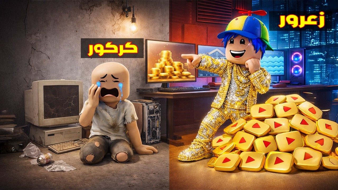 فلم روبلوكس : زعرور اليوتيوبر الغني يفوز على كركور اليوتيوبر الفقير 😱🔥