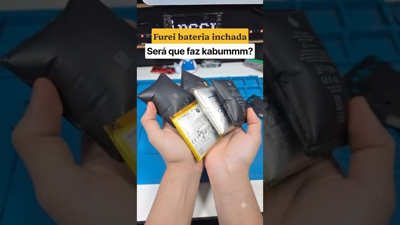 Furei bateria inchada pra ver se explode #shorts #short #ytshorts #apple #iphone #ios #viral #fyp