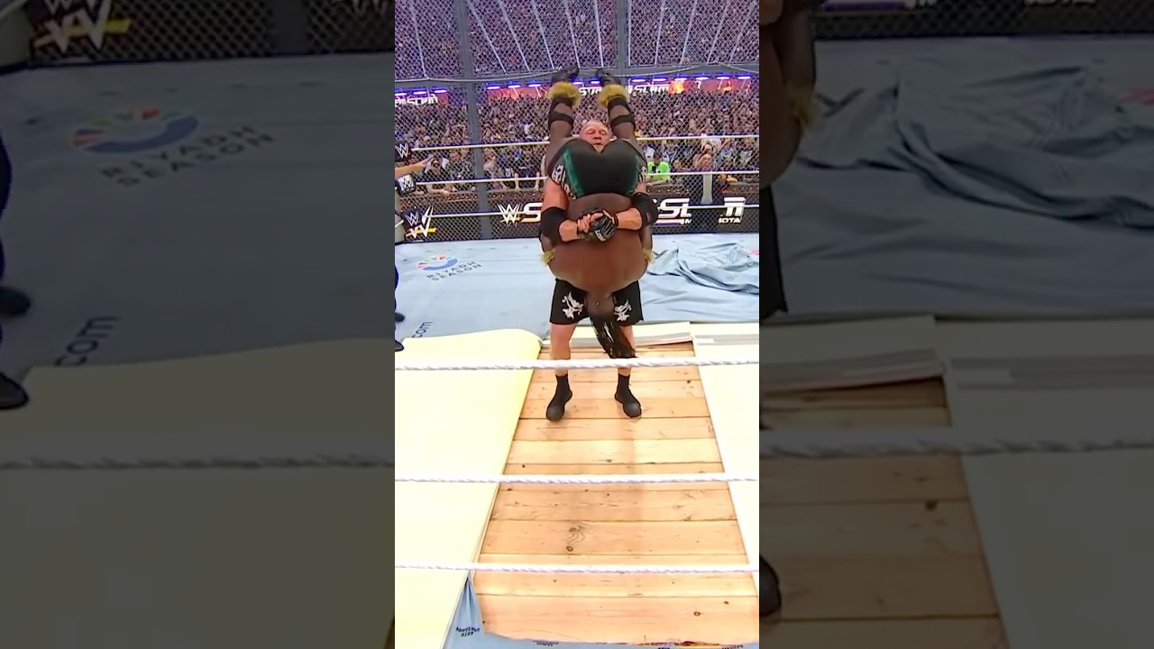Brock Lesnar TOMBSTONES Oba Femi onto the EXPOSED hardwood 🪦😱 #SummerSlam