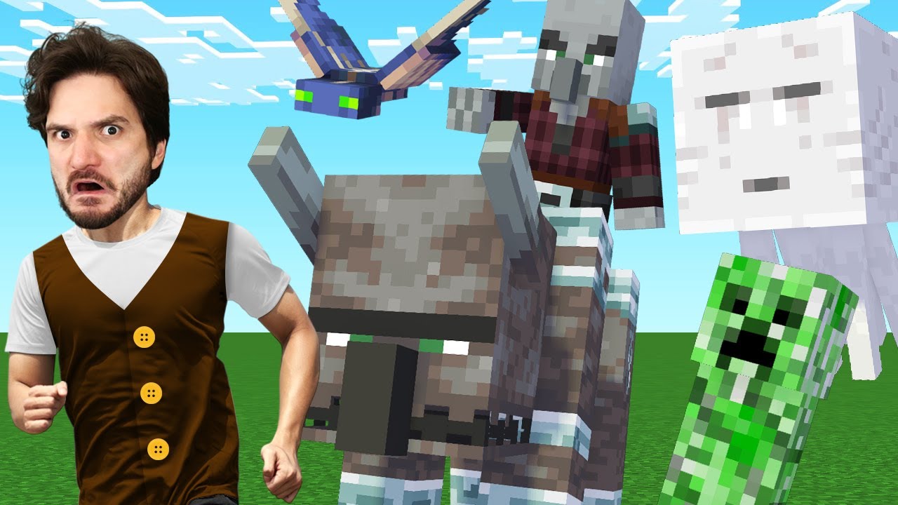 MINECRAFT, MAS A CADA 1 MINUTO UM MOB ALEATÓRIO DA SPAWN EM CIMA DE MIM!