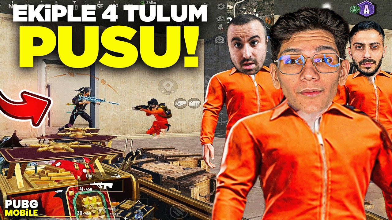 EKİPLE 4 TURUNCU TULUM İLE TOKİ PUSU! KÜFÜR YEDİK - PUBG MOBİLE