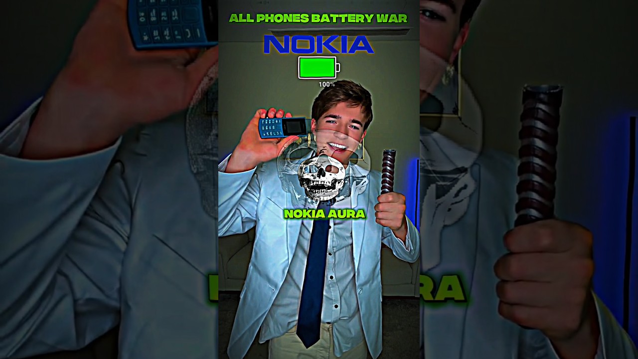 Samsung vs Nokia vs Iphone Battery Battle 💀 #samsung #samsunggalaxy #trollface #nokia