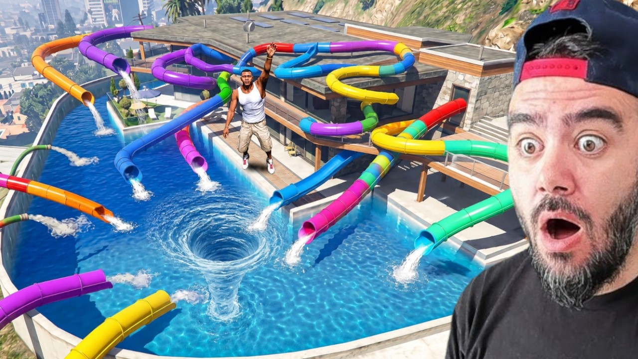 FRANKLIN EVINI KAYDIRAKLI HAVUZ YAPTI - GTA 5 MODS