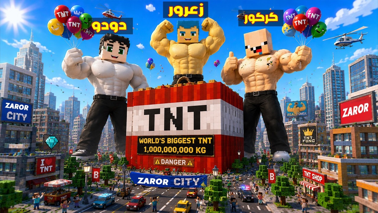 فلم ماين كرافت : زعرور العملاق يفجر اكبر مدينة في العالم في ثانية واحدة 🔥😂