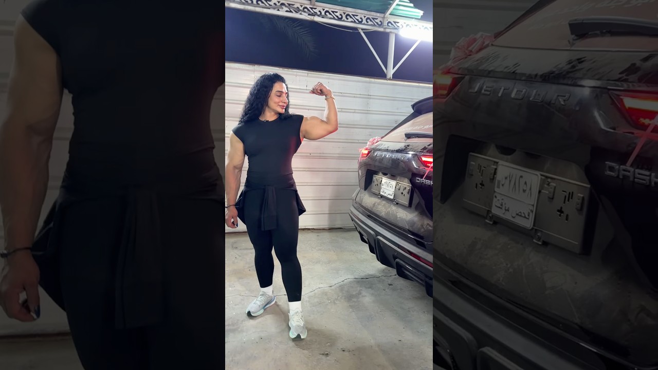 اتحديت بطلة العراق تدفع السيارة ب اصبع واحد 😱