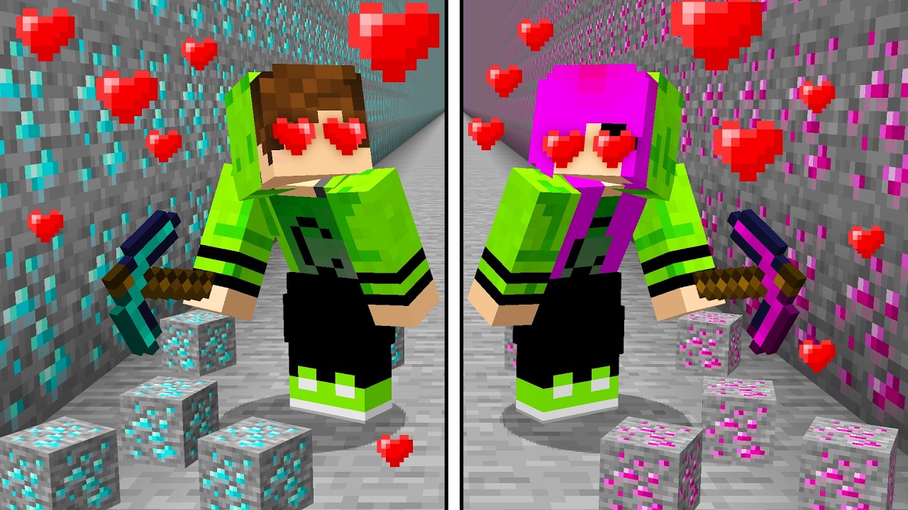 BATALHA de Mineração de NAMORADOS no Minecraft! ❤️