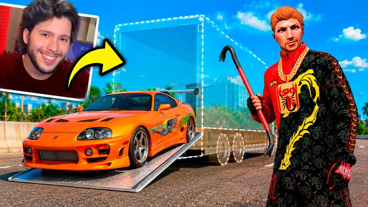 Roubando CARROS com CAMINHÃO INVISIVEL!! (GTA 5 RP)