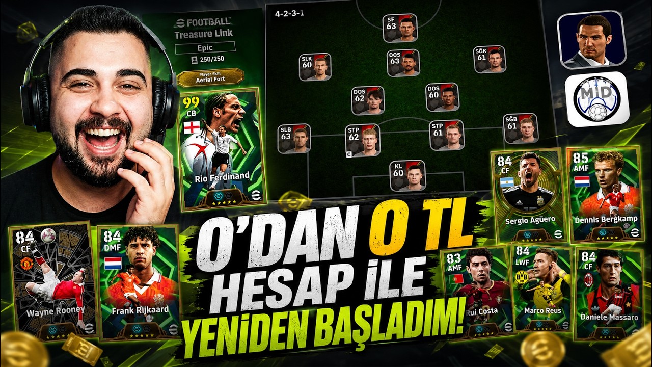 0'dan 0 TL Hesap ile Tekrar Başladım! Hiç Para Harcamadan! RK NasipSpor! eFootball Mobile 2026