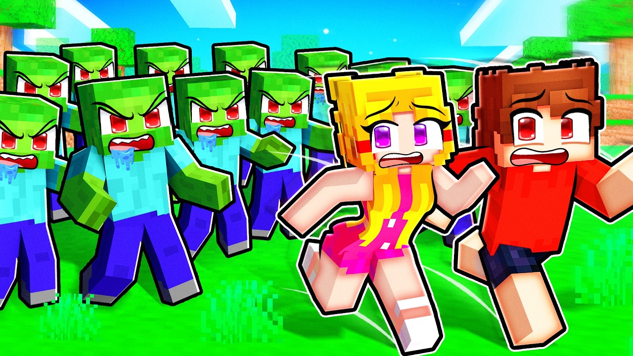 Surviving 7,579,184 ZOMBIES in Minecraft!